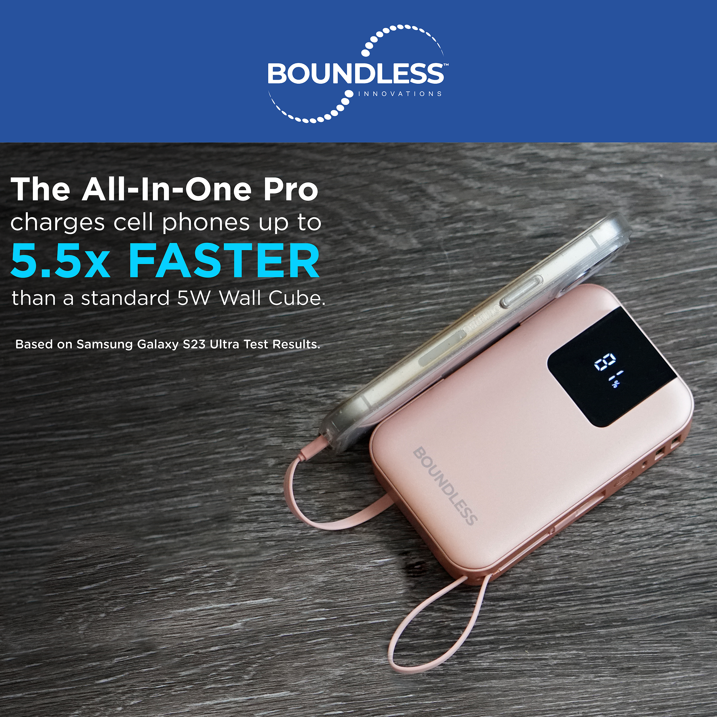 14,000mAh All-In-One Pro Power Bank w/AC Plug, Built-In Cables, Type-C and USB Ports