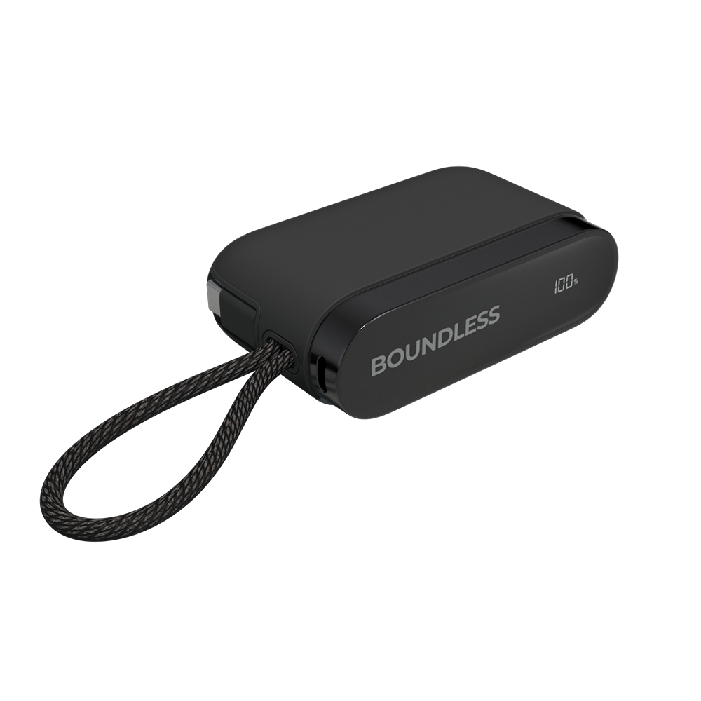 35W Mini 10,000mAh Power Bank with Built-in Type-C Cable