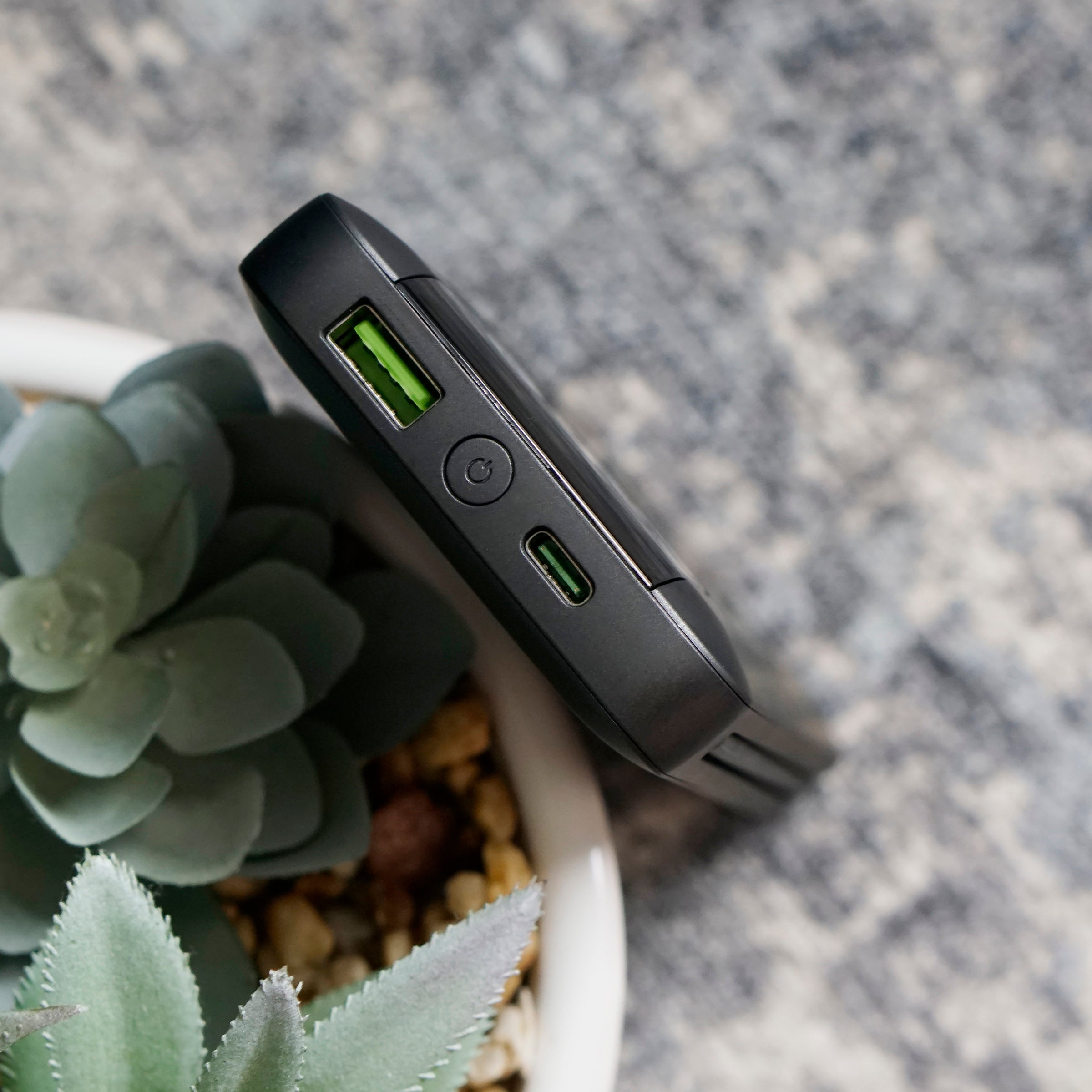 10,000mAh Slim Power Bank with Built-In Cables & AC Plug