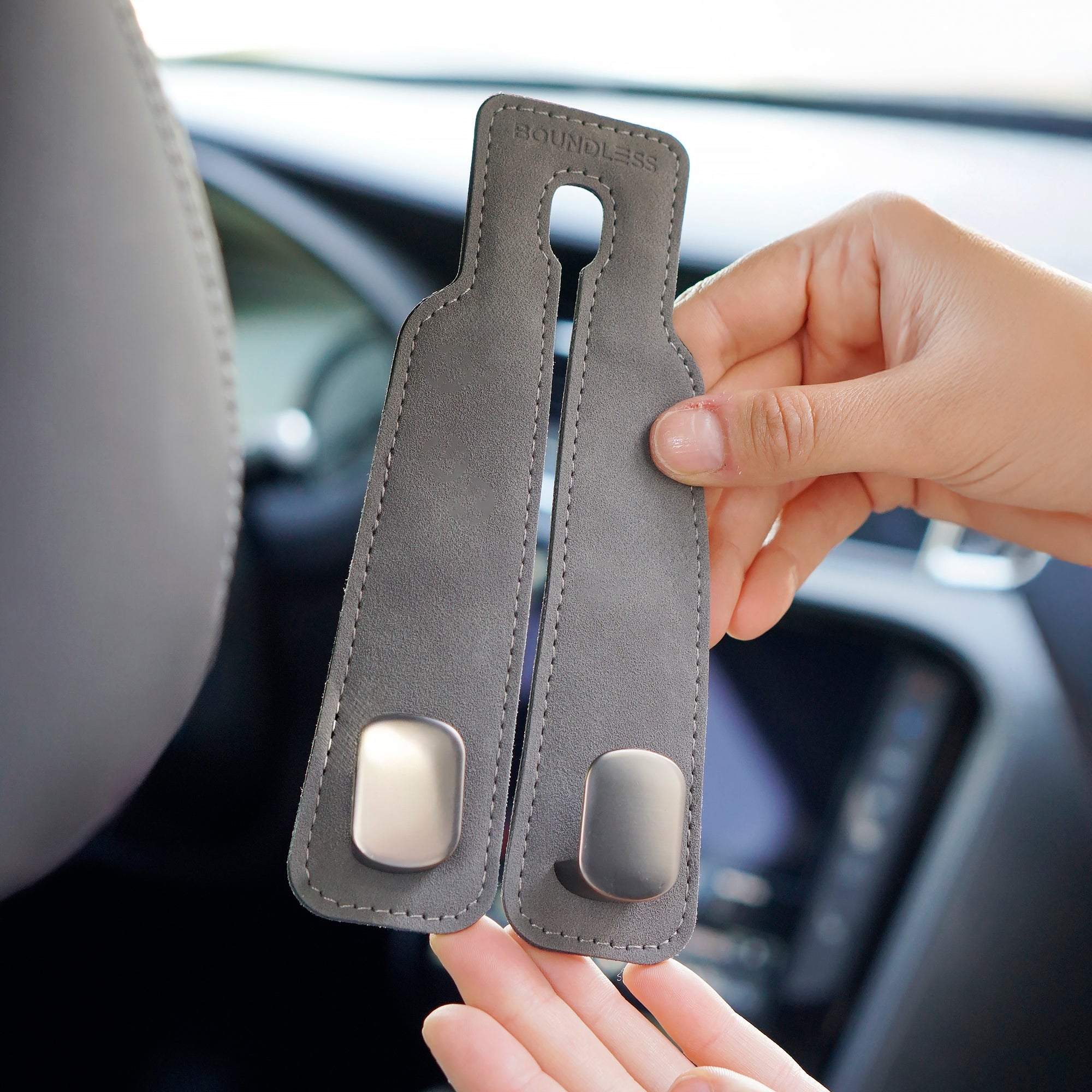 Double Suede Headrest Hooks