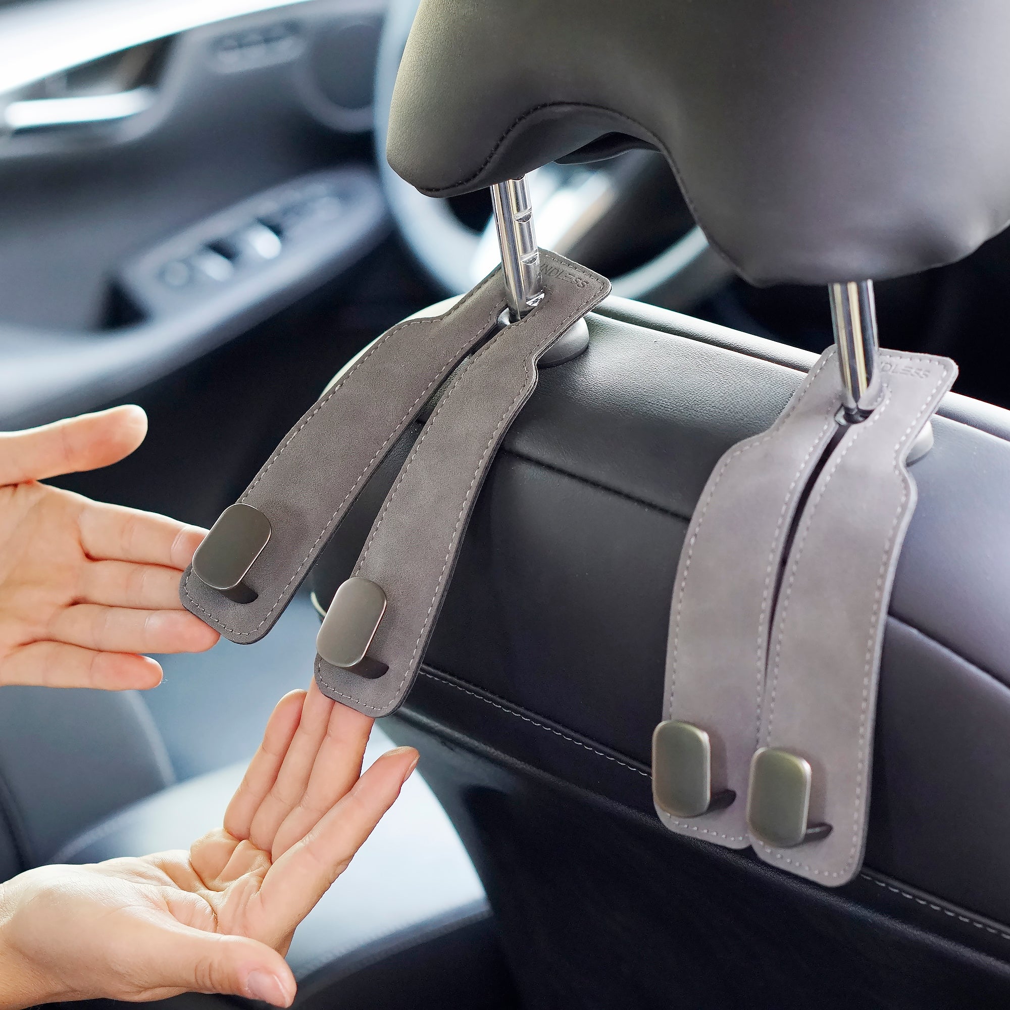 Double Suede Headrest Hooks