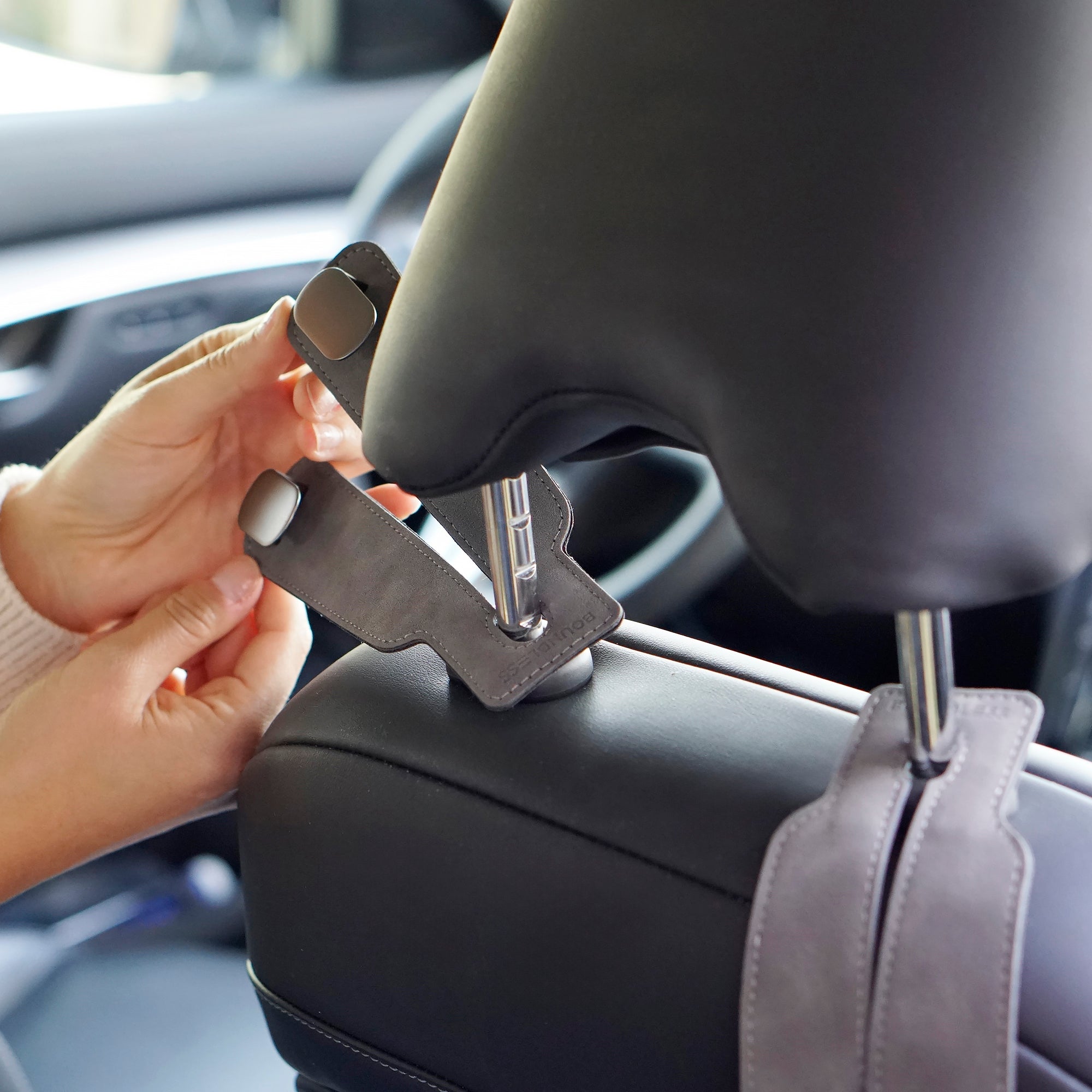 Double Suede Headrest Hooks