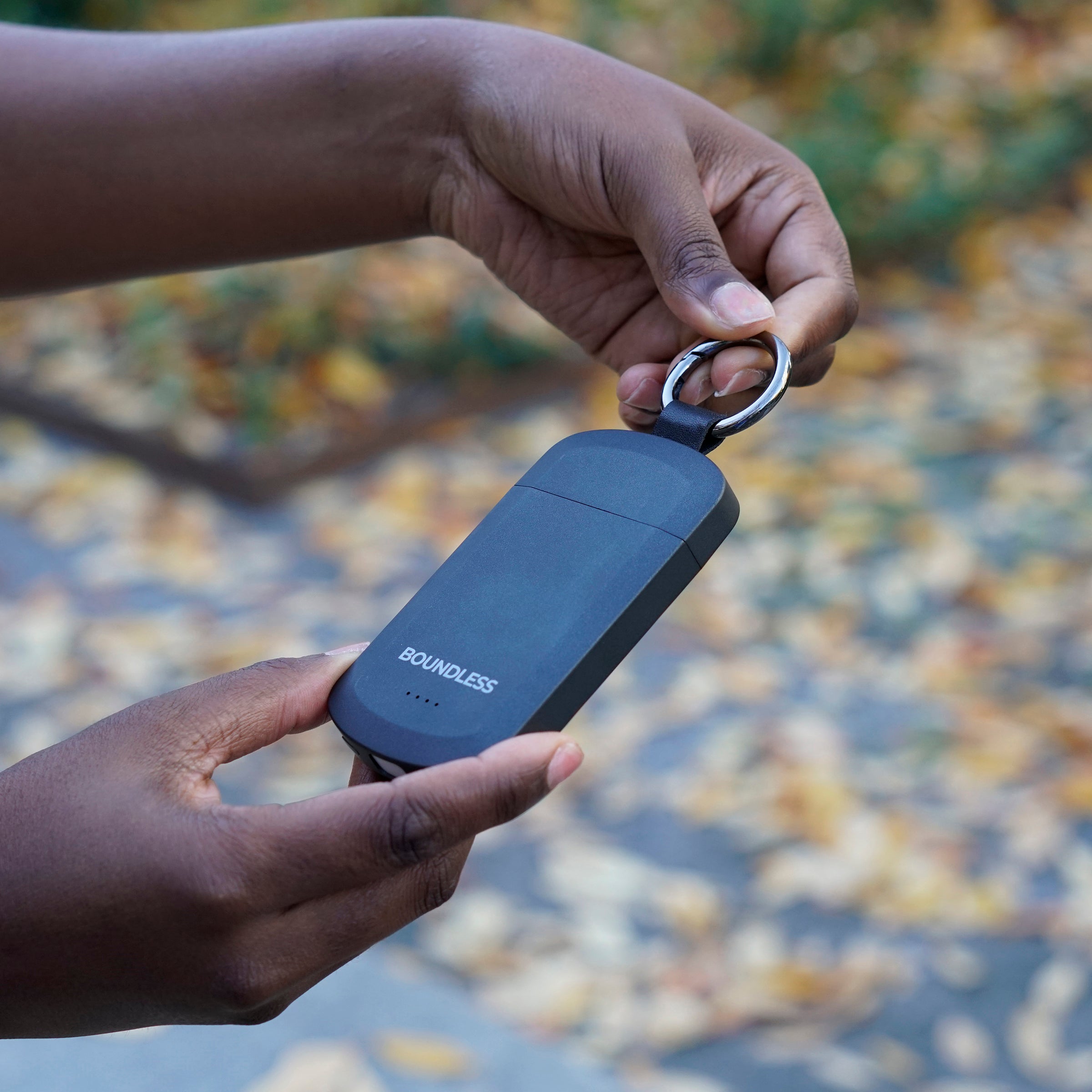 ChargeFob 3,000mAh Keychain Power Bank with Carabiner Ring and Charging Cable