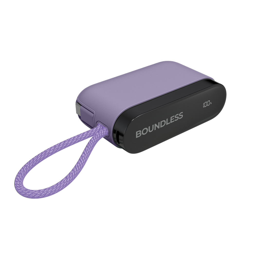 35W Mini 10,000mAh Power Bank with Built-in Type-C Cable