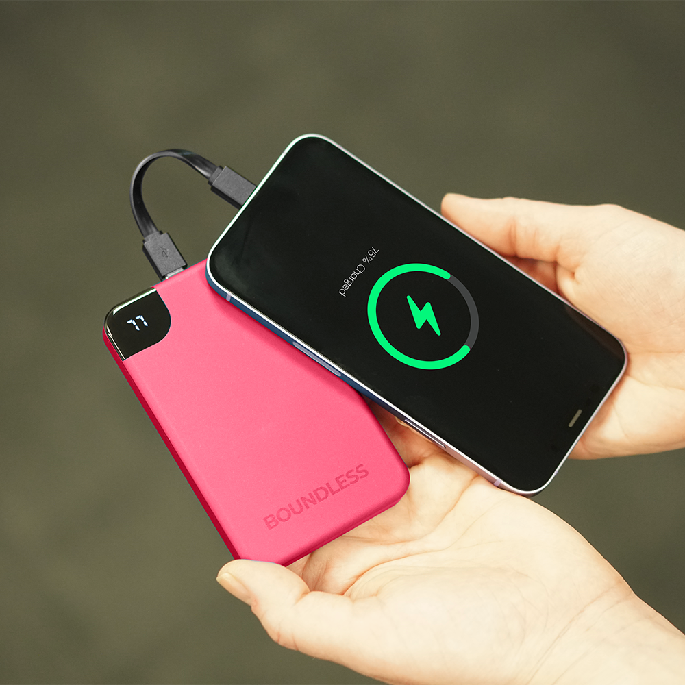 5,000mAh Ultra-Slim Power Bank w/Type-C Port and Charging Cables