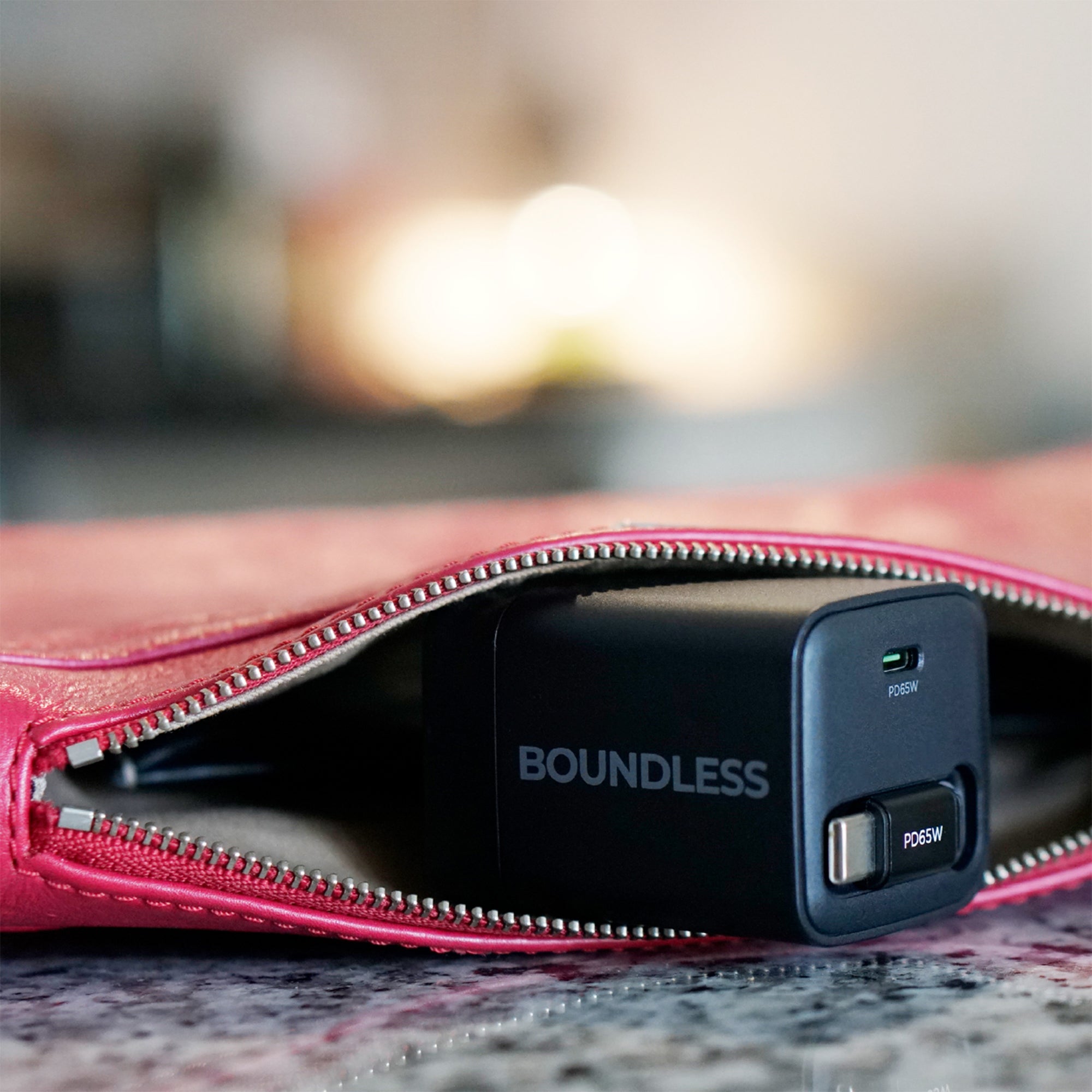 65W GaN Wall Charger with 32" Retractable Type-C Cable