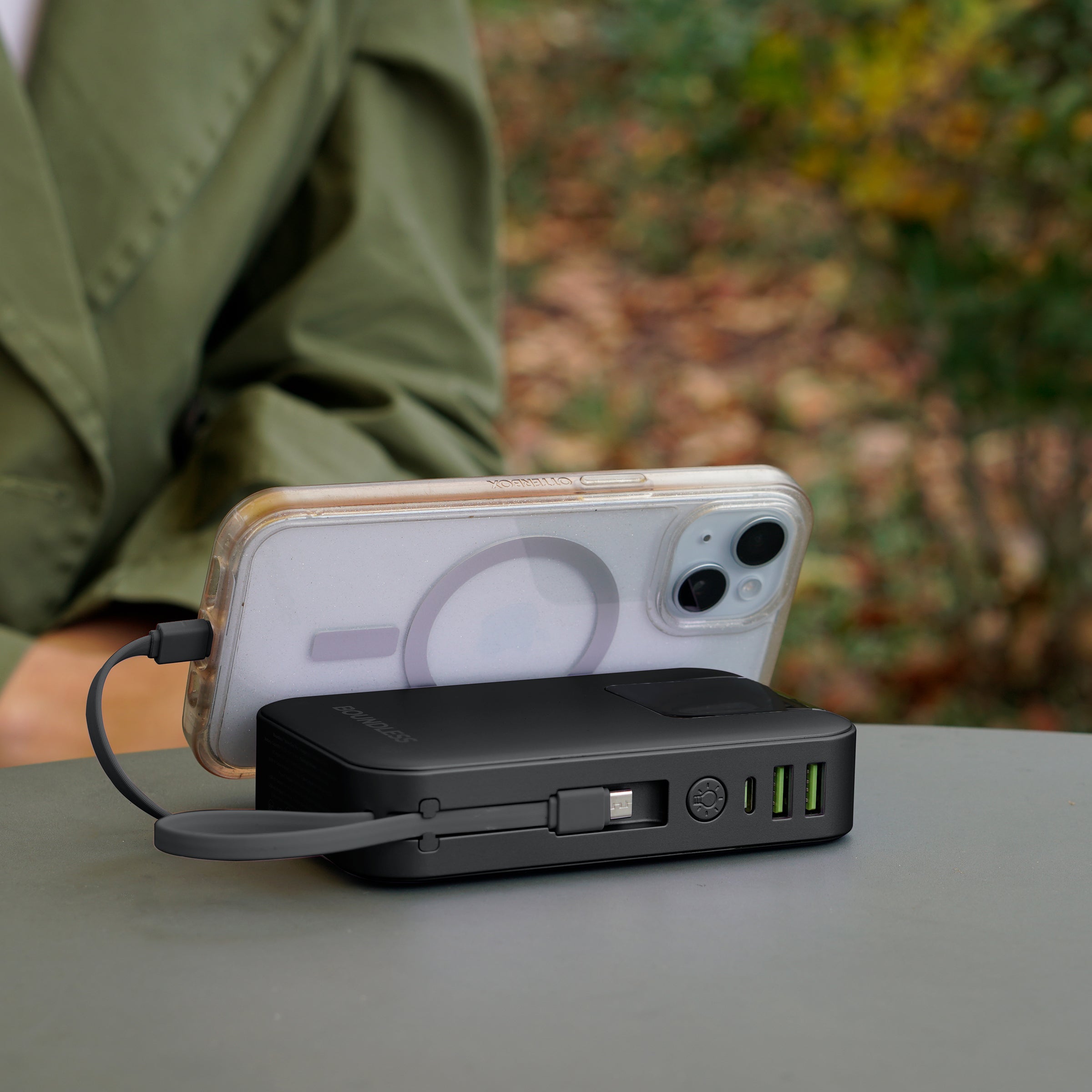 14,000mAh All-In-One Pro Power Bank w/AC Plug, Built-In Cables, Type-C and USB Ports