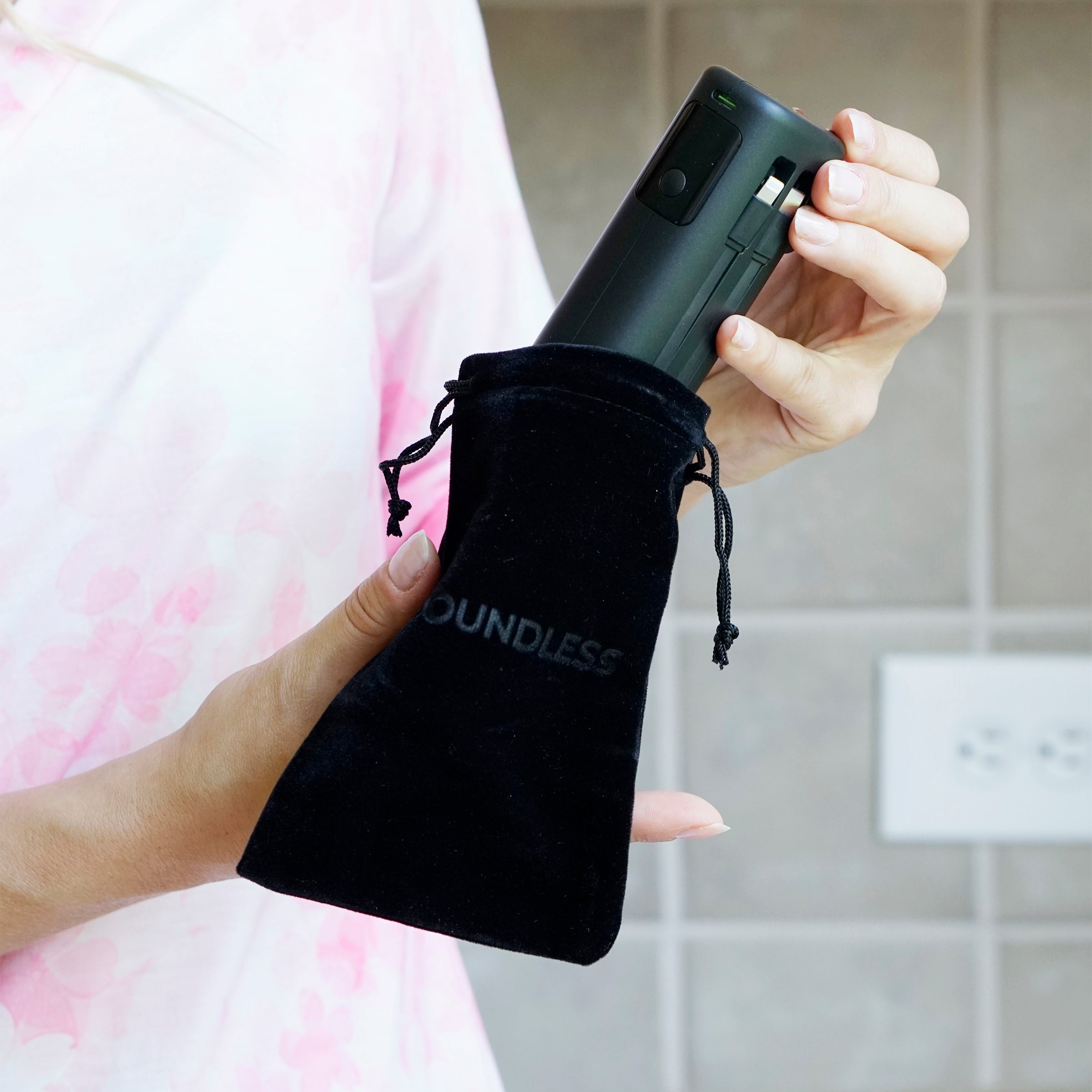 10,000mAh Handheld Power Bank with Built-In Cables & AC Plug