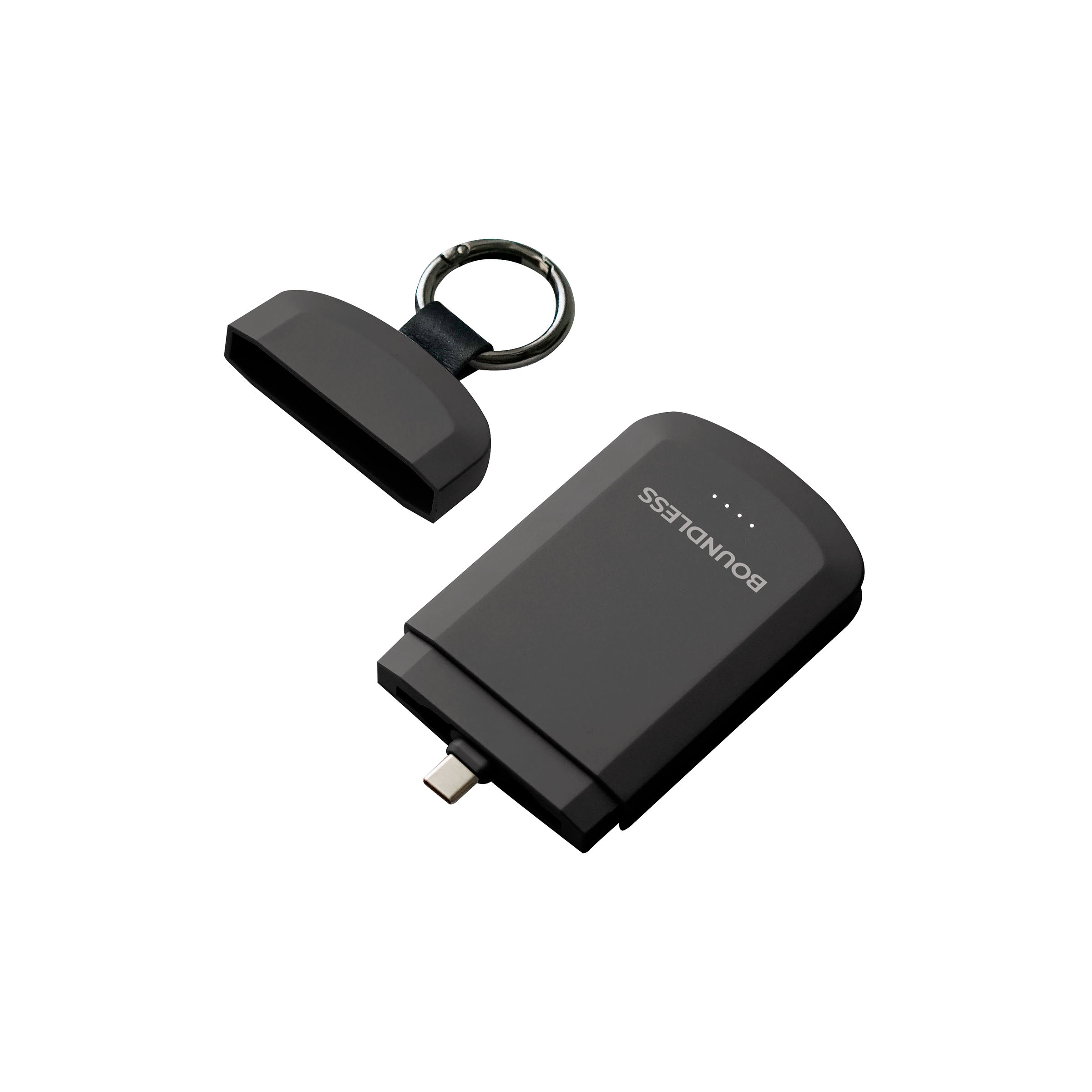 ChargeFob 3,000mAh Keychain Power Bank with Carabiner Ring and Charging Cable