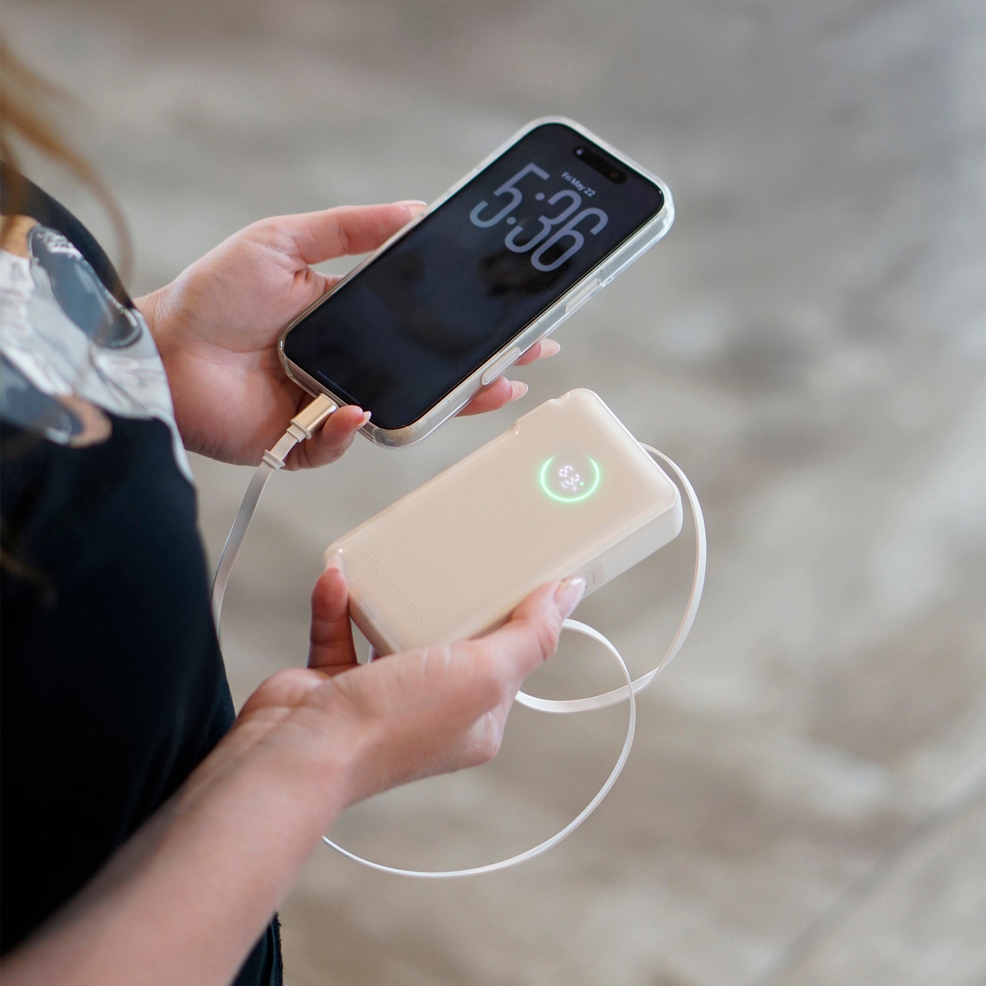 10,000mAh Power Bank with Retractable Type-C Cable & AC Plug